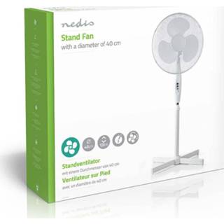 👉 Nedis FNST10CWT40 Staande Ventilator Instelbare Hoogte Diameter 40 Cm 3 Snelheden Wit