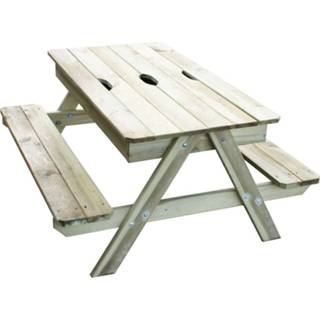 👉 Kinderpicknicktafel bruin active kinderen TRIGANO Picsand 100x97x57 cm J-JOU054 3222870505400