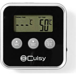 👉 Nedis KATH105BK Vleesthermometer 0 - 250 °c Digitaal Display Timer