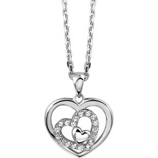 👉 Halsketting active zilveren Anker Collier met Fantasie Zirkonia Hart Hanger