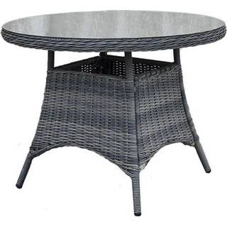👉 Terrastafel Vlechtwerk Tuinmeubelen Fonteyn | Tuintafel Toronto Ø100 cm Charcoal