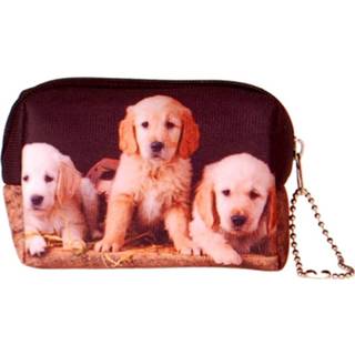 👉 Etui klein meisjes zwart Kleine etui/klein toilettasje Golden Retriever-