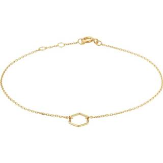 👉 Schakelarmband active gouden met Opengewerkte Zeshoekige Decoratie