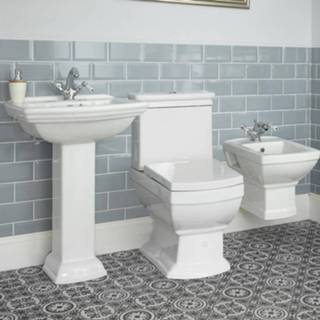 👉 Toiletset keramisch klassiek vloer wit chester Duoblok Toiletten Wastafels met Zuil 3-delige Klassieke & Keuze Wastafel | 5051752766541