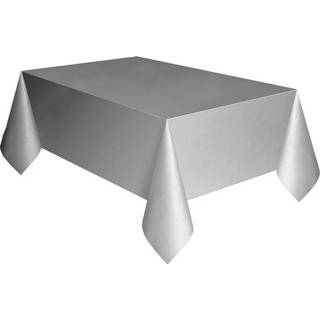 Tafelkleed zilver kunststof unisex Unique 274 x 140 cm 11179050833