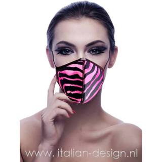 👉 Mondkapje roze polyester unisex Eros Veneziani tijger 8059591238554