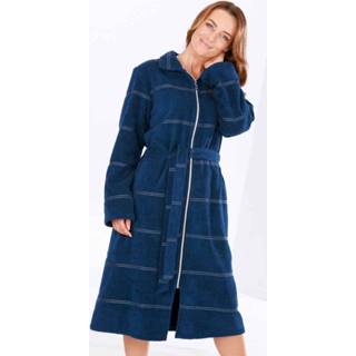 👉 Lange badjas blauw met rits - donkerblauw-44 4056735103178