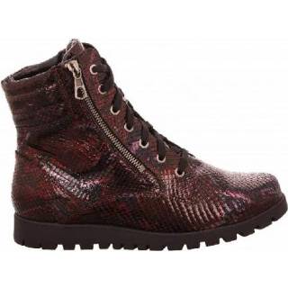 👉 Veterboots rubber lakleer leer damesschoenen vrouwen bordeaux Waldläufer veterboot