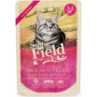 👉 Kattenvoer Sam's Field Kitten Pouch True Meat Filets - Kip Kalkoen Broccoli 85 g 8595602534647