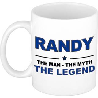👉 Beker mannen Randy The man, myth legend cadeau koffie mok / thee 300 ml