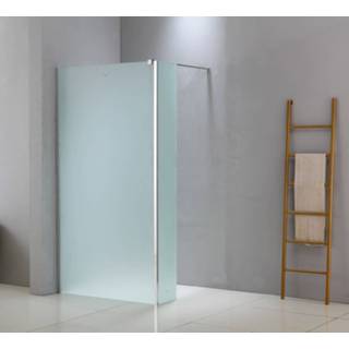 👉 Zijwand glas trust mat chroom Saniclear douche 40x200cm anti-kalk chromen profielen 7439656559533