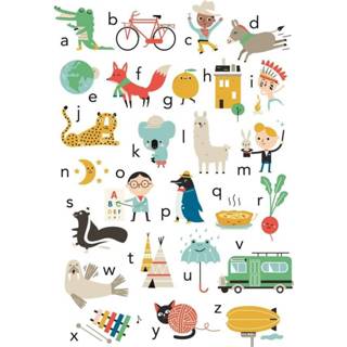 👉 Alfabetposter Petit Monkey alfabet poster alligator 50 x 70 cm EN