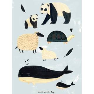 👉 Poster grijs Petit Monkey B&W animals grey 50 x 70 cm 8719244221011