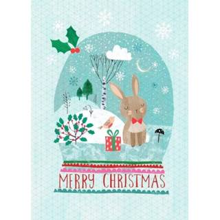 Ansichtkaart Petit Monkey merry x-mas snow bunny 8719244221943