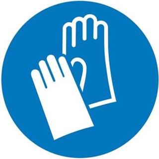 👉 Gebodsbord Handbescherming gebruiken, HygiÃ«ne en afstand Zelfklevende folie (Ã) 50 mm ISO 7010 6 stuk(s) 4044589034649