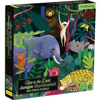 👉 Puzzel Mudpuppy Glow in the dark Jungle 8 jr+ / 500 stks 9780735360761