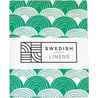 👉 Hoeslaken donkergroen Swedish Linens rainbows pine green 70x140 7350007360533