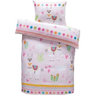 👉 Dekbedovertrek roze katoen Easy Myla - 140x200 cm Leen Bakker 8714901733265