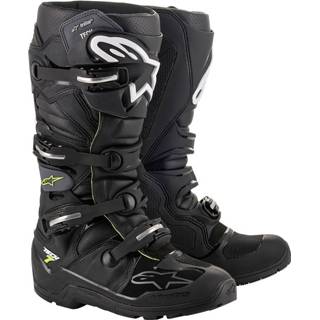 👉 Zwart grijs microfiber mannen enkel active fluorgeel crosslaars Alpinestars tech 7 enduro drystar motorschoenen 8059175090806