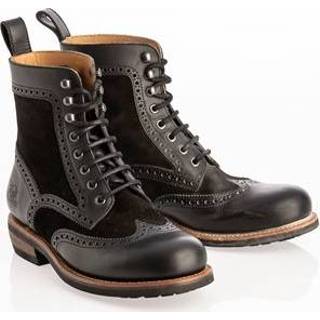 👉 Motorlaars zwart rundleder mannen active worker style laarzen Rokker frisco brogue motorlaarzen 7630039453787