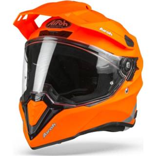 👉 Oranje mat active Dubbel-D commander adventurehelm grijs binnenvoering glasvezel pinlock inbegrepen Mono-Color Airoh color fluo 8029243294023