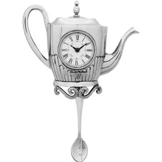 👉 Wandklok zilver aluminium Circus Baroque active Kare Tea Pot 4025621523376