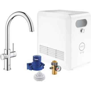 👉 Keukenkraan blauw chroom GROHE Blue Professional Duo Chilled & Sparkling starterkit met 1-gats C-uitloop, 4005176989933