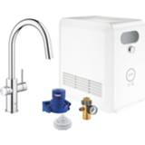 👉 Blauw chroom GROHE Blue Professional Duo Chilled & Sparkling starterset met 1-gats keukenmengkraan hoge draaibare C-uitloop uittrekbare mousseur, 4005176507274