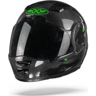 👉 Integraalhelm zwart groen carbon glans active Dubbel-D tegraalhelm binnenvoering pinlock voorbereid graphic Roof ro200 panther fluo 3662305012002