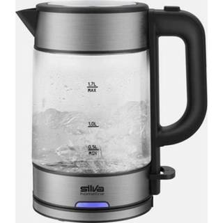 👉 Waterkoker zwart RVS Silva Homeline KL-G 2006 Snoerloos Zwart, (geborsteld) 9004489191243