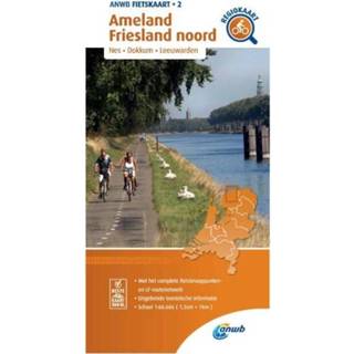 👉 Fietskaart nederlands Ameland, Friesland noord 1:66.666 9789018047030