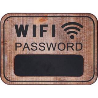 👉 Bord hout zwart Arti Casa wanddecoratie wifi password 39 x 29 cm 8711252146874