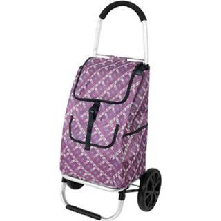 👉 Portable Trolley Folding Shopping Cart Boodschappenwagentje Multifunctionele Outdoor Small Cart (Deep Purple)