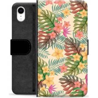 👉 Portemonnee roze IPhone XR Premium Hoesje - Bloemen