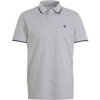 Tom tailor heren wit grijs marine regular fit polo met all over print grijs/wit/marine 4063421597517