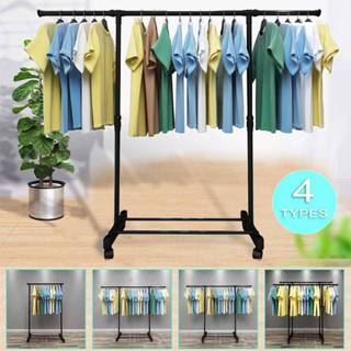 👉 Hanger steel Coat Rack Thicken 30KG Load Easy Assembly Removable Wheeled Bedroom Clothes Drying Furniture Stand