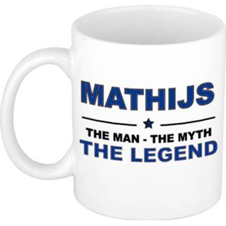 👉 Beker mannen Mathijs The man, myth legend cadeau koffie mok / thee 300 ml