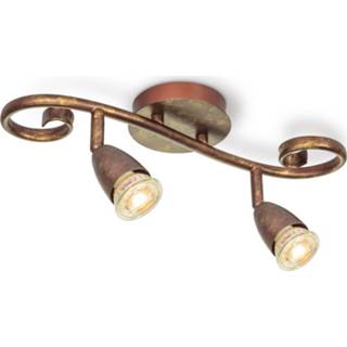 👉 Opbouw spot wand binnen klassiek antiek brons metaal Home sweet LED opbouwspot Curl 2 lichts ↔ 35,5 cm - 8718808121064
