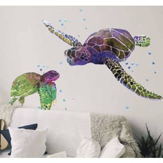 👉 Nederlands Kleurrijke abstracte schildpadden dierlijke zelfklevende sticker