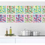 👉 Muursticker nederlands Muurstickers abstract veelkleurige tegels