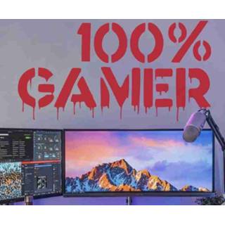 👉 Muursticker nederlands Muurstickers games 100% gamer graffiti getextureerd