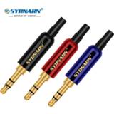 👉 Earphone 3PCS Jack 3.5mm SYRNARN connector High Quality 3Pole Gold-plated stereo 3.5 DIY Adapter with Tail plug to