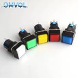 👉 Switch 16mm momentary & Self-locking push button with LED lamp square