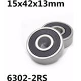 Bearing 10Pcs 6302-2RS ball 15x42x13 mm deep groove High quality 6302RS 6302