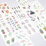 👉 Kladblok transparent kinderen 6sheet/set Scrapbook Cute stickers cartoon unicorn handbook DIY album cup decoration kids toys tape