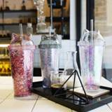 👉 Water bottle plastic Cup with Straw Sequin Double Layer Cat Ear Cute Tumbler For Birthday Gift Summer Drinkware Dropshipping