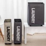 👉 Organizer Oxford Foldable Laundry Bucket With Wheels Dirty Clothes Storage Basket Narrow Grid Bag