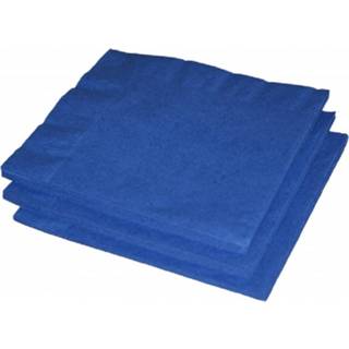 👉 Servet blauwe 60x stuks kleuren thema servetten 33 x cm
