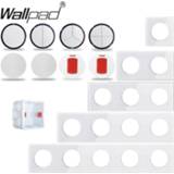 👉 Lichtschakelaar wit Wallpad L6 White Crysta Glass 1 2 3 4 Gang Way Wall Light Switch 20A 45A DP 2P DIY Free Combination