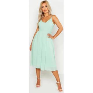 👉 Plus V Neck Skater Midi Dress, Mint